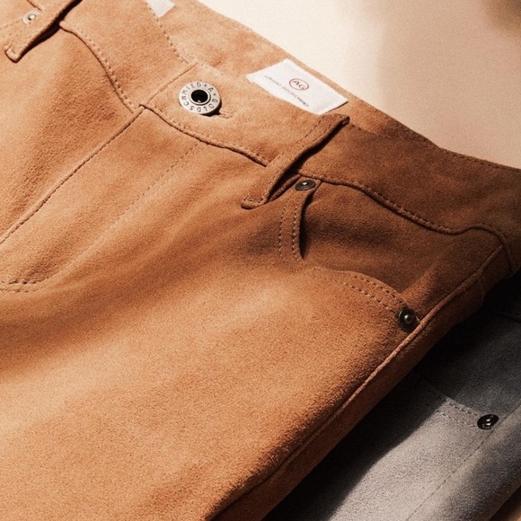 AG Adriano Goldschmied The Suede Legging Ankle Jean in 100% Lamb Leather Size 26 - Picture 9 of 11